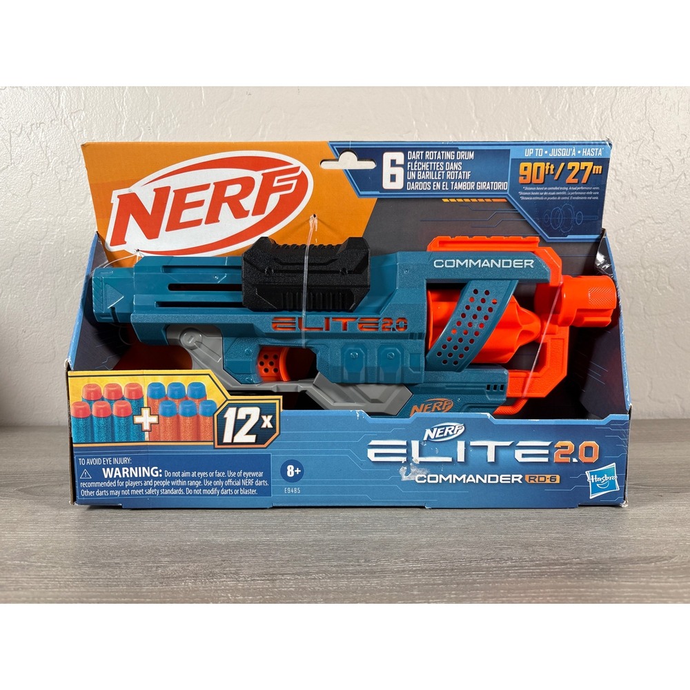 Nerf Elite 2.0 Commander RD-6 Blaster 6-Dart Rotating Drum 12 Darts E9485 NEW‎